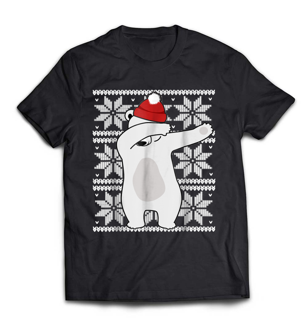 “UGLY CHRISTMAS T-SHIRT Funny Dabbing Polar Bear Dab Gift” – A Hilarious Holiday Tee